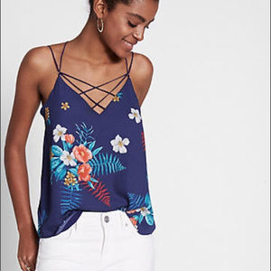 Express Strappy Floral Tank Top | Sz M